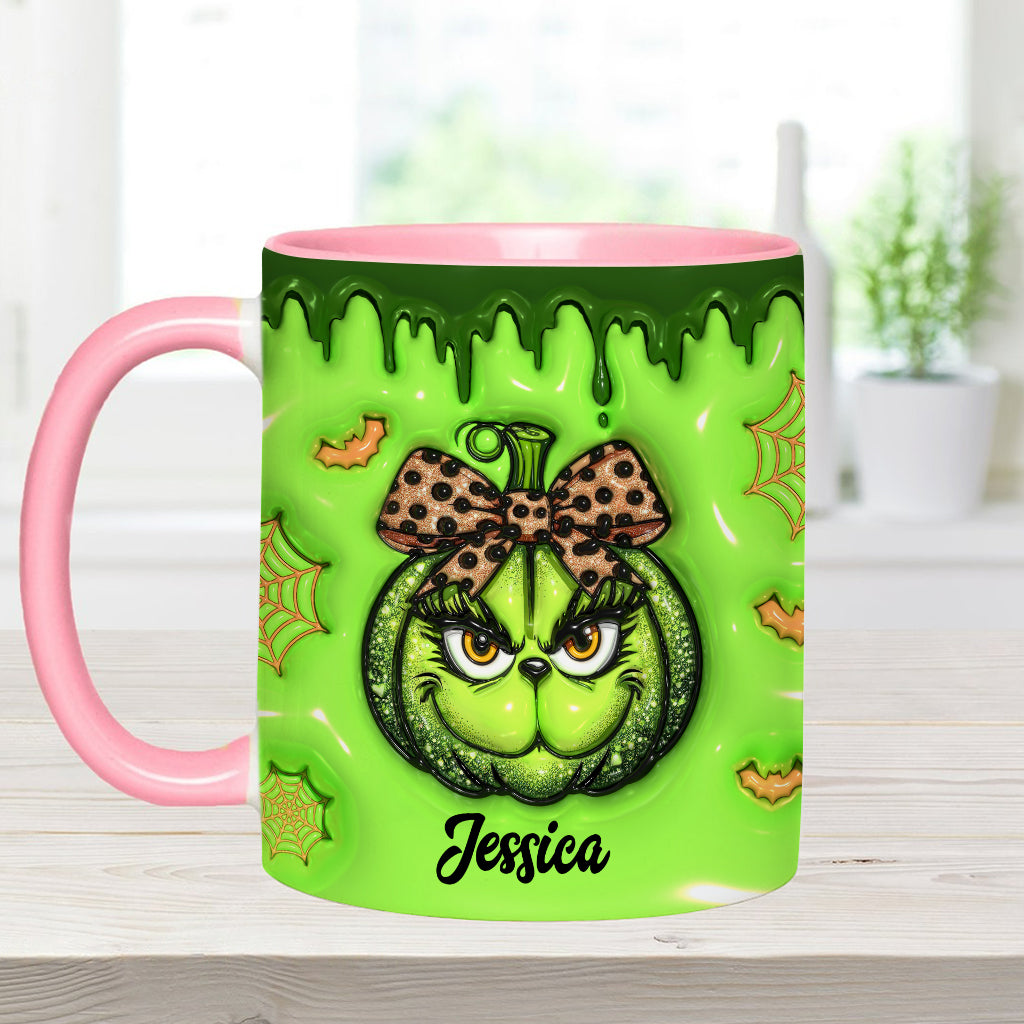 Green Pumpkin - Personalized Stole Christmas Accent Mug