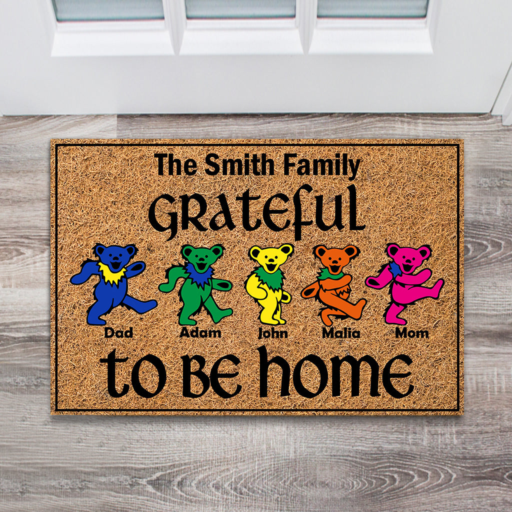 Grateful To Be Home - Personalized Family Doormat