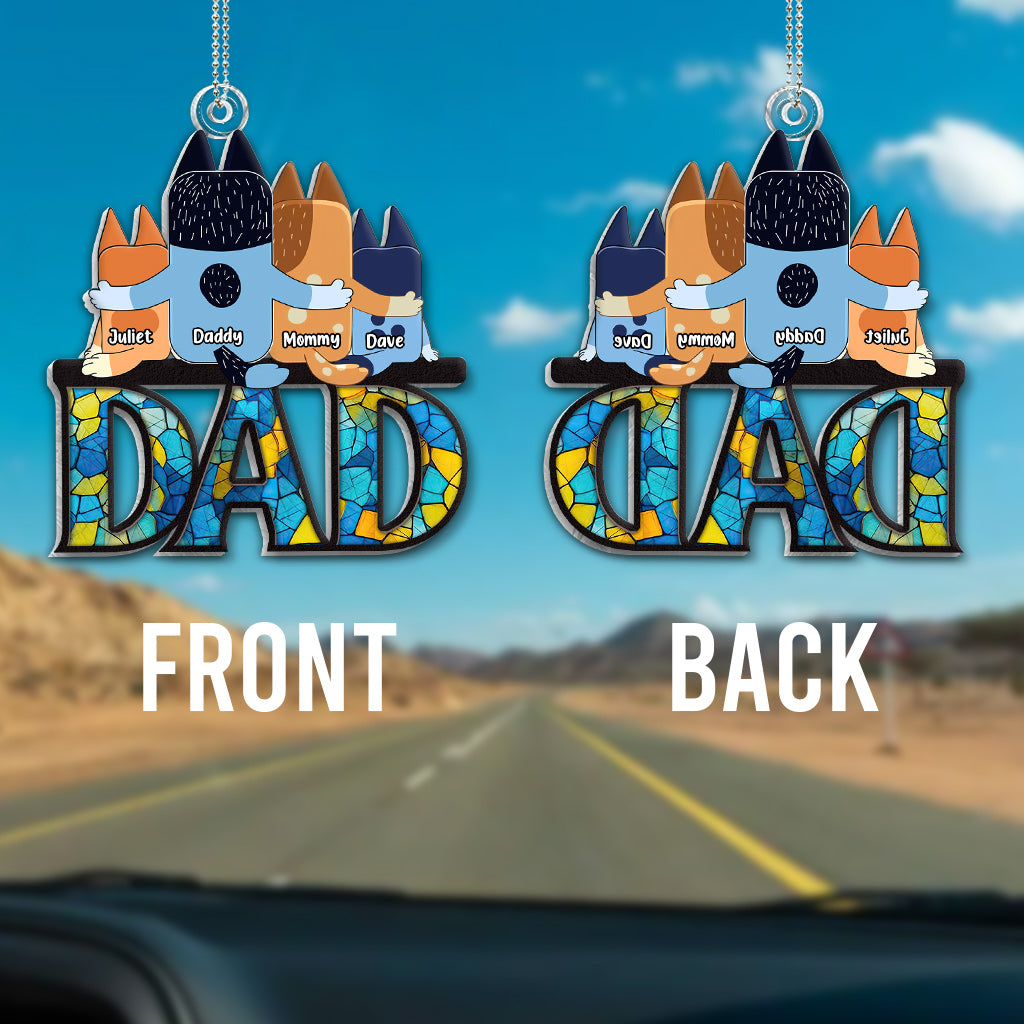 Cool Dad - Personalized Father Custom Shaped Car Ornament