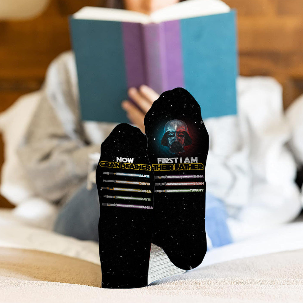I Am Their Father Now Grandfather - Personalized The Force Socks