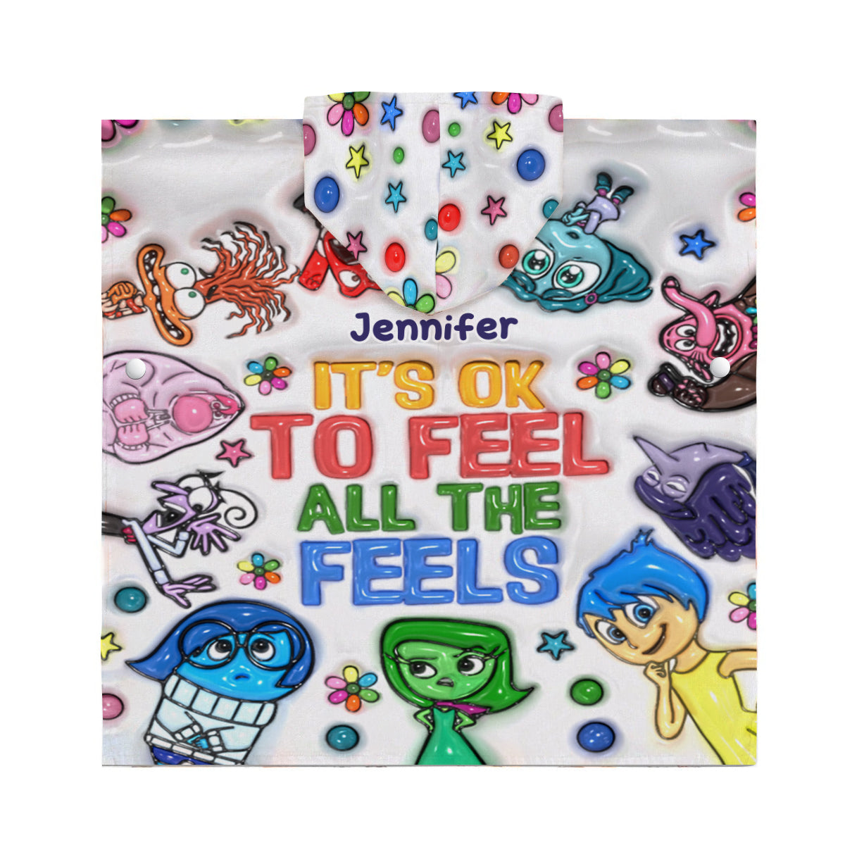 It's OK To Feel - Personalized Kid Hooded Towel Poncho