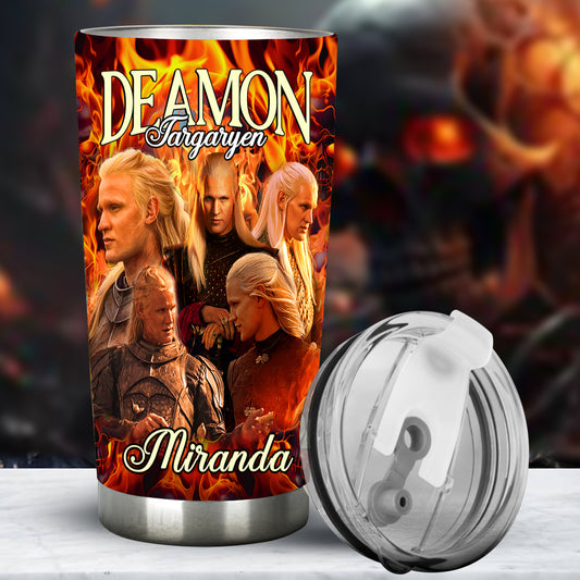 Team Black Fire And Blood - Personalized Thrones Game Tumbler
