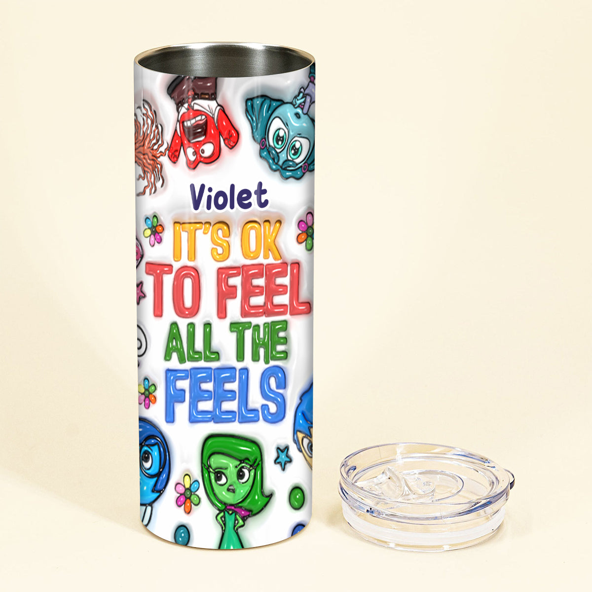 It's Ok To Feel All The Feels - Personalized Skinny Tumbler
