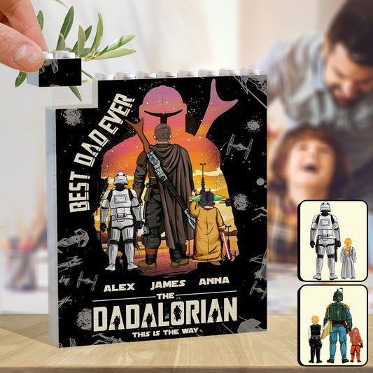 Dadalorian Best Dad Ever - Personalized The Force One-sided Vertical Rectangle Building Brick Blocks