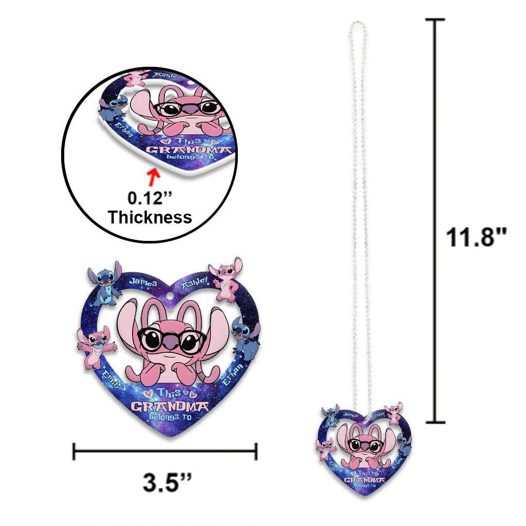 This Grandma Belongs To Custom Any Title - Personalized Ohana One-sided Car Ornament