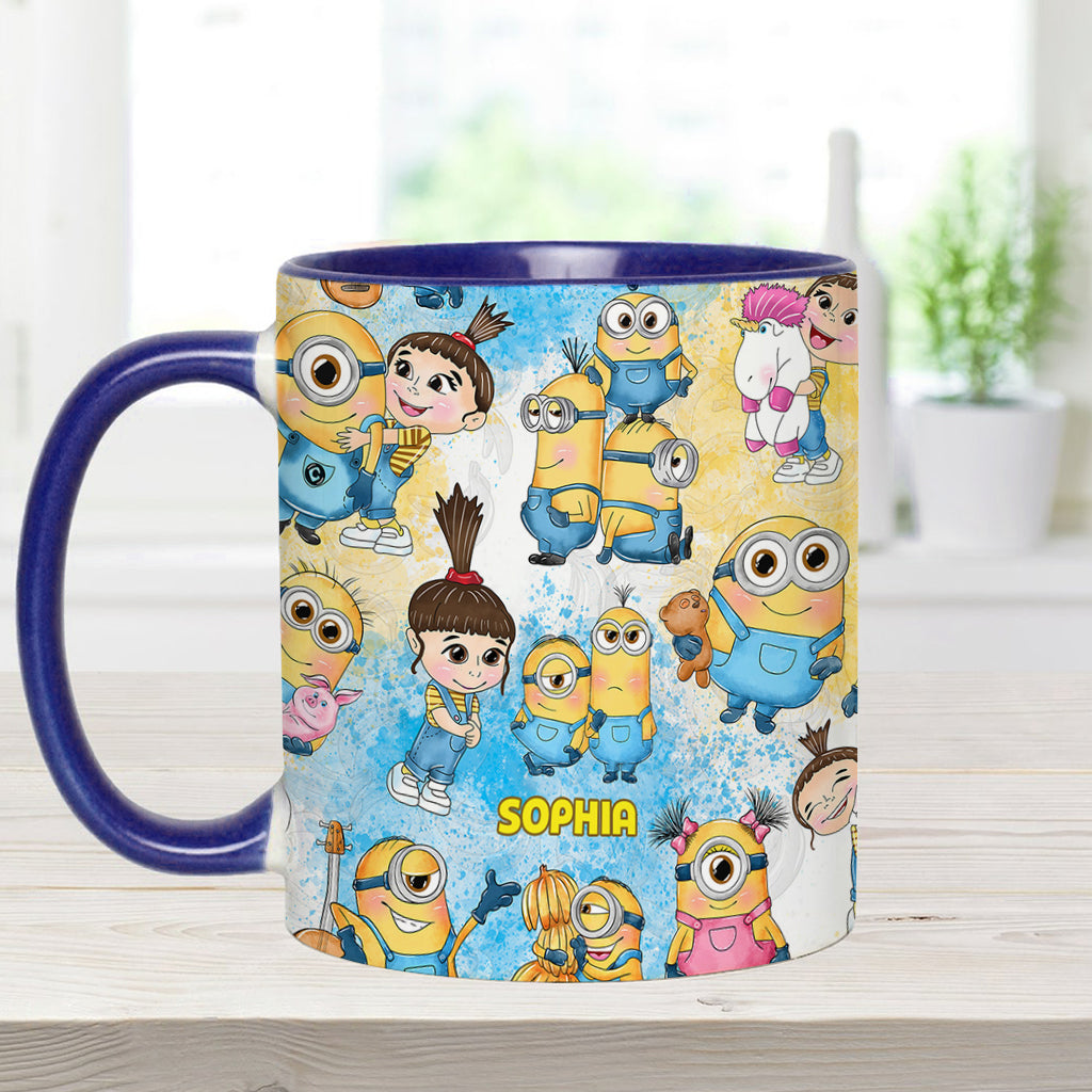 Happy Time Yellow Monster - Personalized Accent Mug
