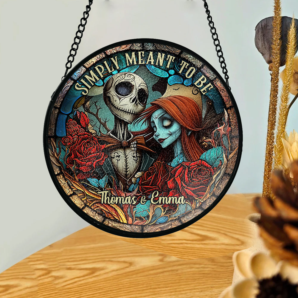Simply Meant To Be - Personalized Nightmare Stained Glass Suncatcher