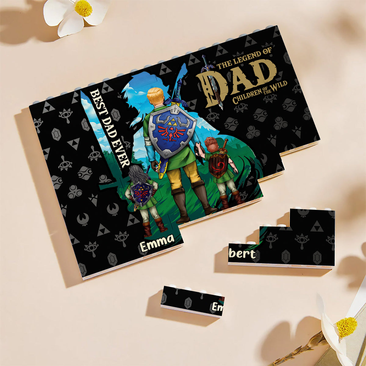The Legend Of Dad Children Of The Wild - Personalized The Hero's Legend One-sided Horizontal Rectangle Building Brick Blocks
