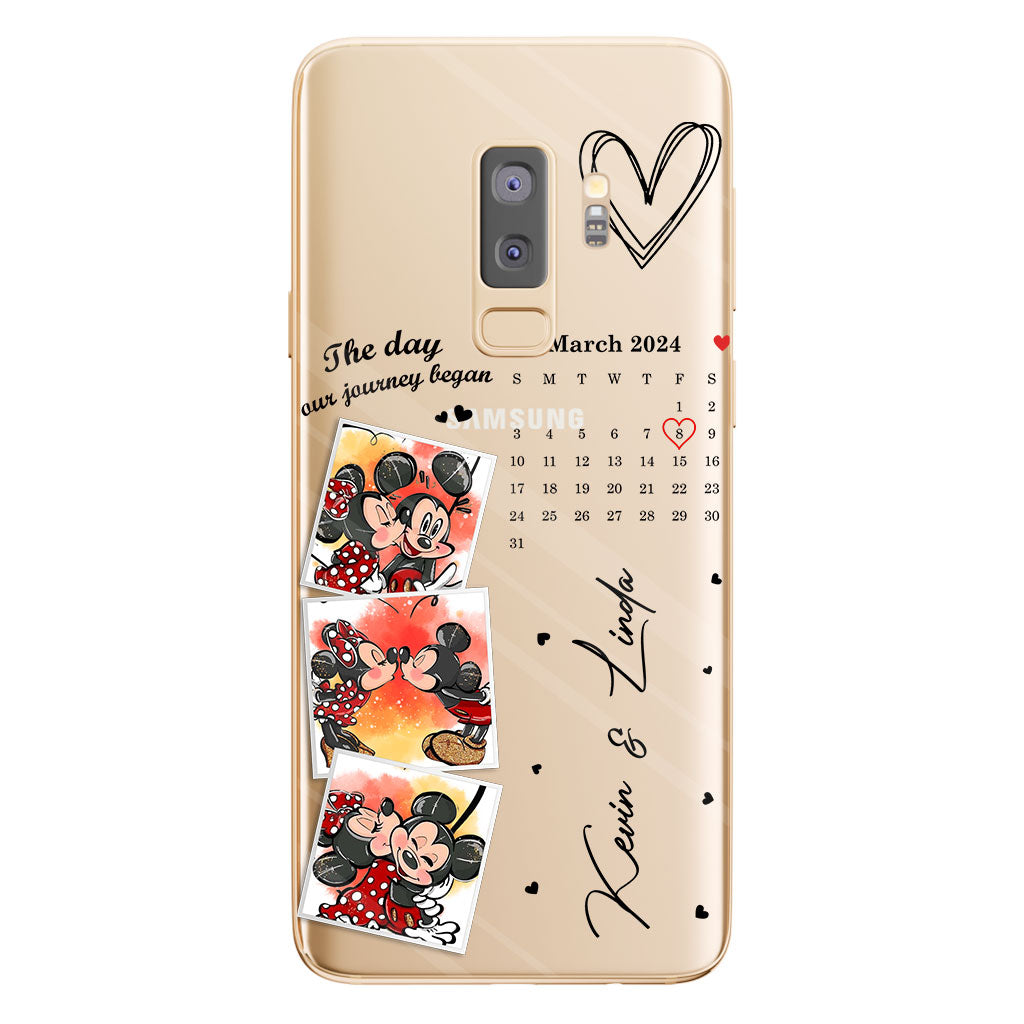 The Day Our Journey Began Mouse Ears Calendar Custom - Personalized Mouse Clear Phone Case