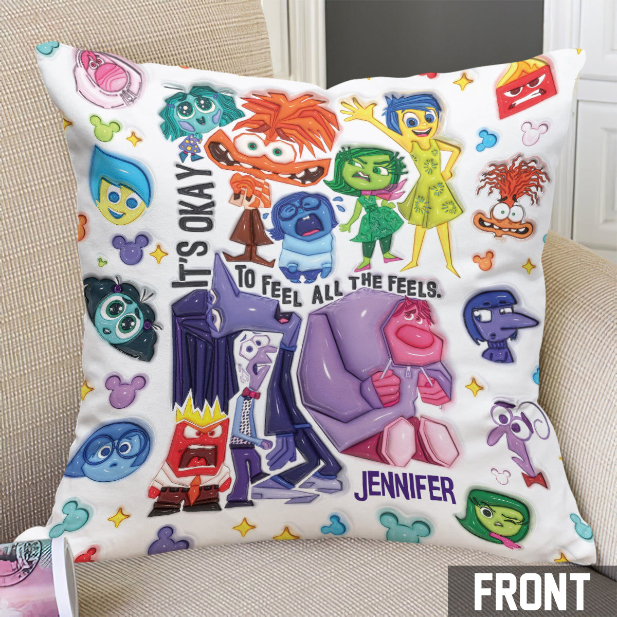 It's Okay To Feel All The Feels - Personalized Throw Pillow