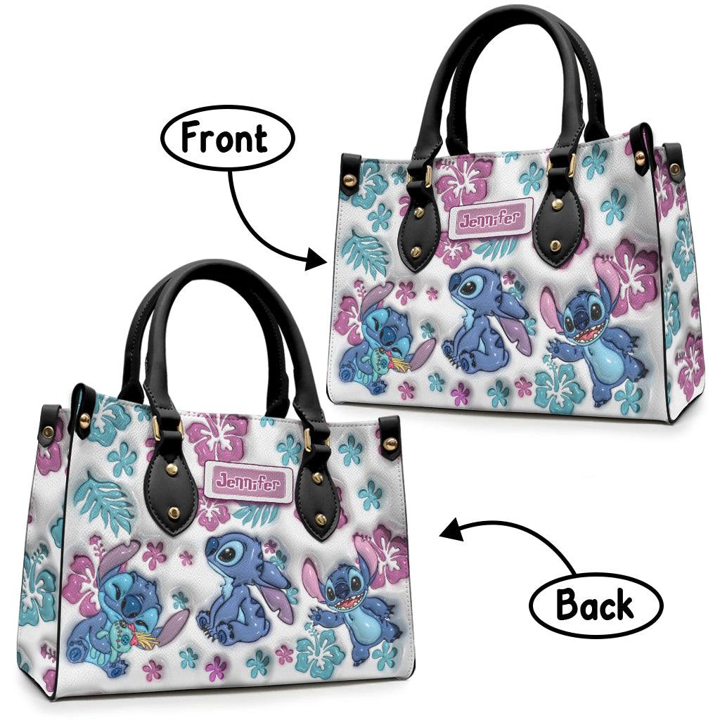 Blue Ohana - Personalized Ohana Leather Handbag