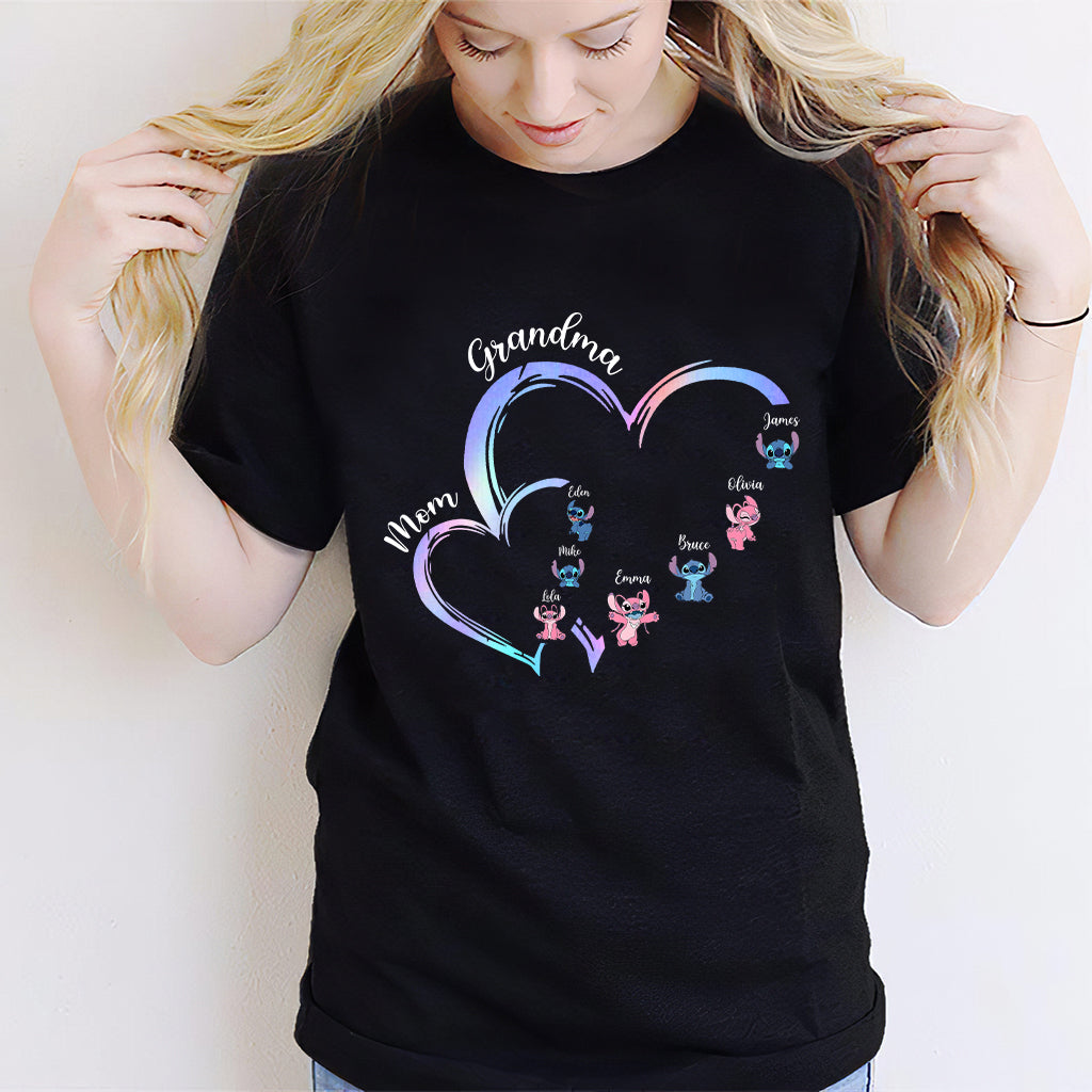 First Mom Now Grandma Alien Version - Personalized Ohana T-shirt And Hoodie