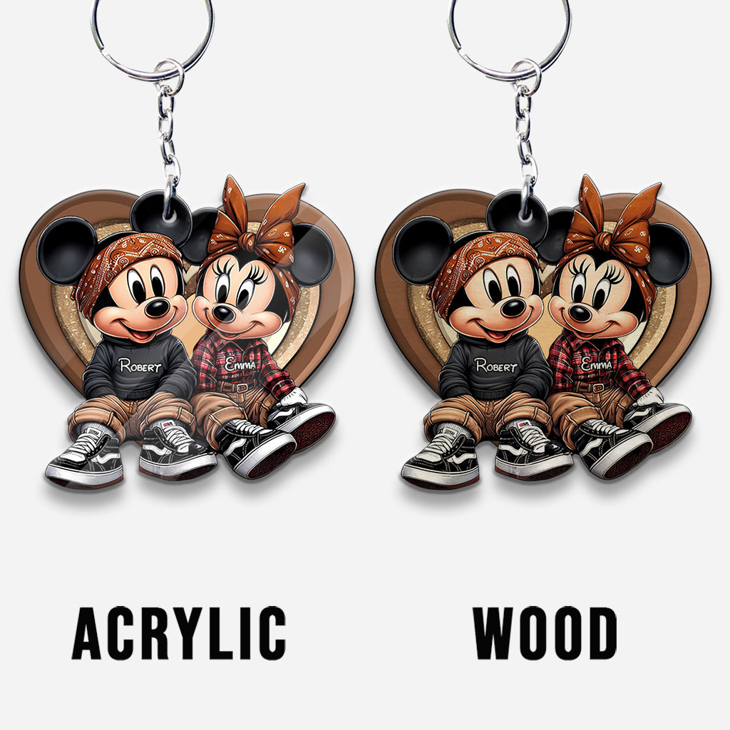 Chicano Couple Song QR Code - Personalized Mouse Keychain