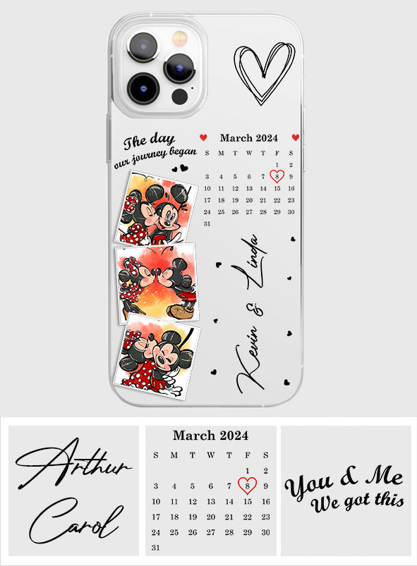 The Day Our Journey Began Mouse Ears Calendar Custom - Personalized Mouse Clear Phone Case