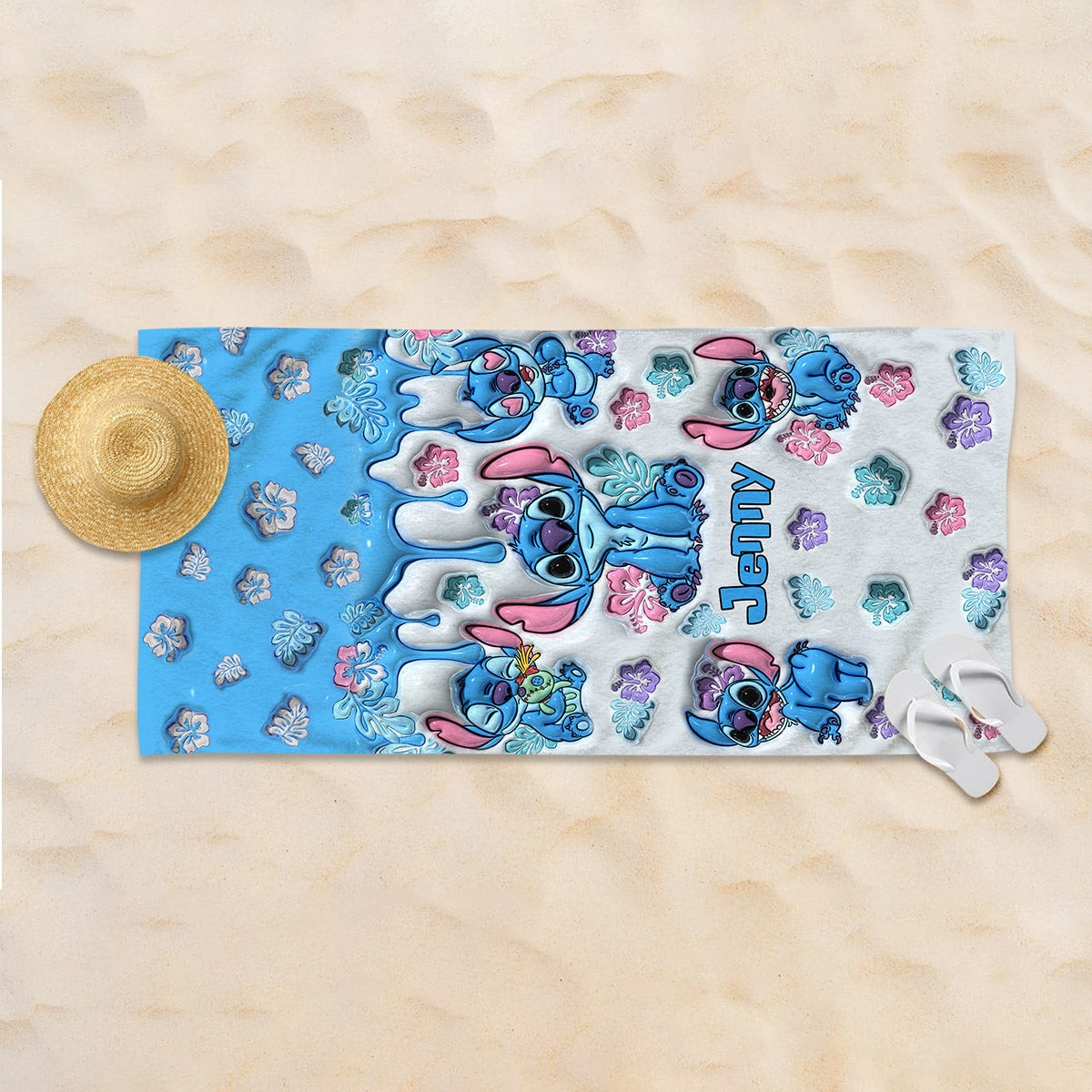 Ohana Means Family - Personalized Ohana Beach Towel