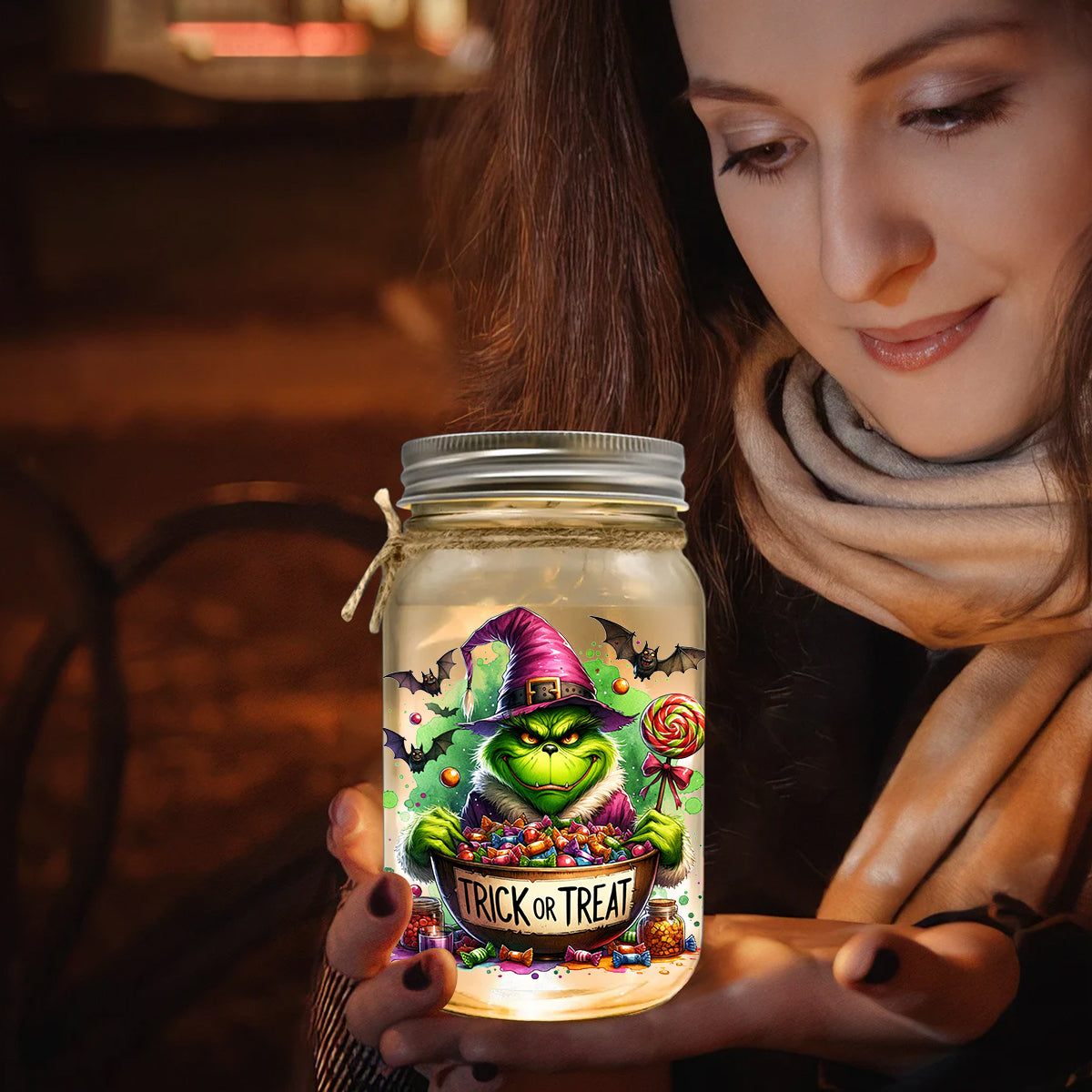 Feeling Extra Grinchy Today - Personalized Stole Christmas Mason Jar Light