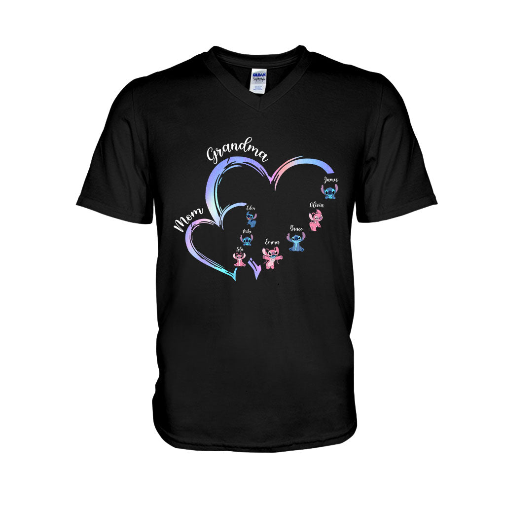 First Mom Now Grandma Alien Version - Personalized Ohana T-shirt And Hoodie
