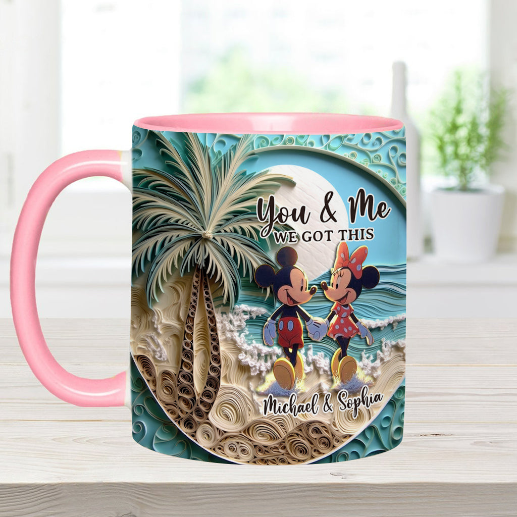 Beach Scene Happy Couple - Personalized Mouse Accent Mug
