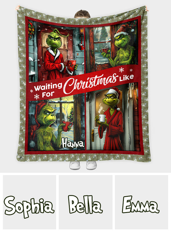 Waiting For Christmas - Personalized Stole Christmas Blanket