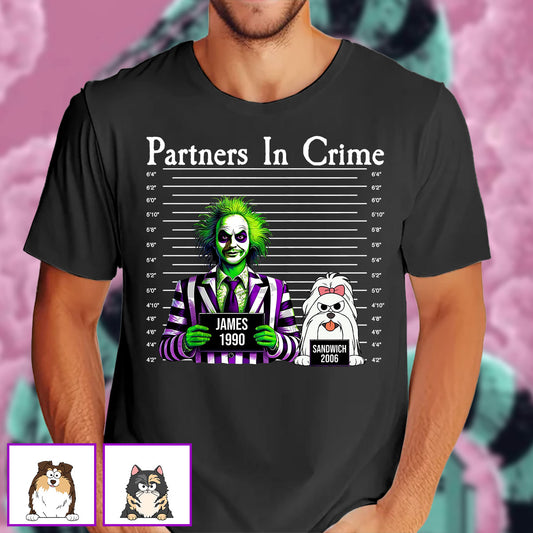 Partners In Crime Mugshot - Personalized T-shirt And Hoodie