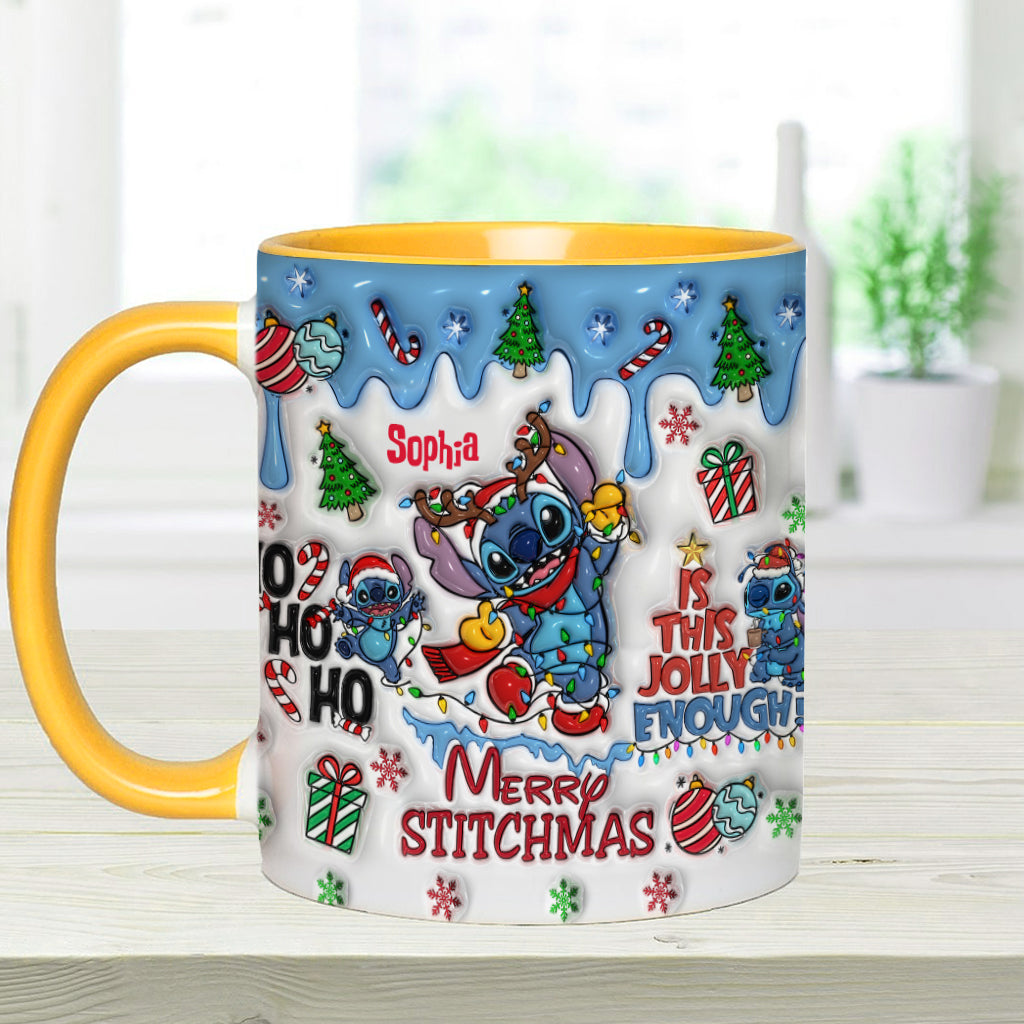 Merry Stichmas - Personalized Ohana Accent Mug