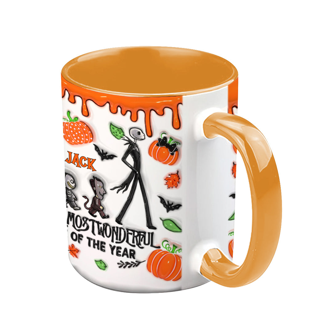 It's The Most Beautiful Time Autumn Skeleton - Personalized Nightmare Accent Mug