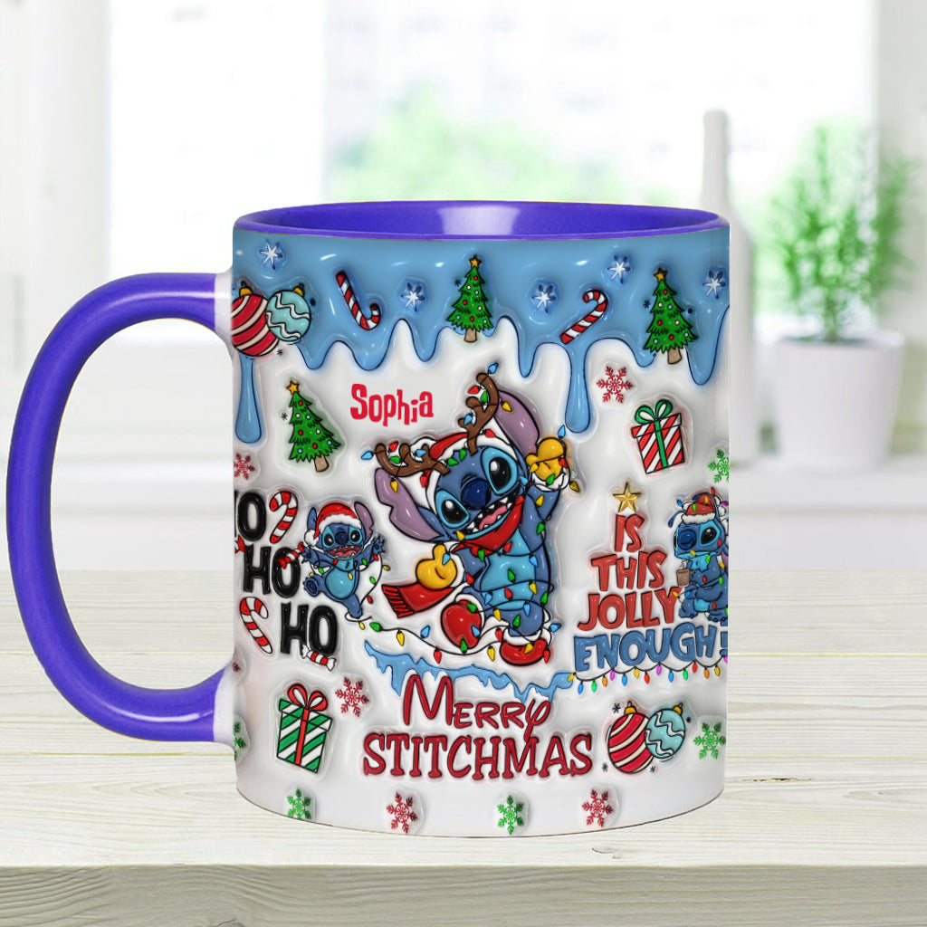 Merry Stichmas - Personalized Ohana Accent Mug