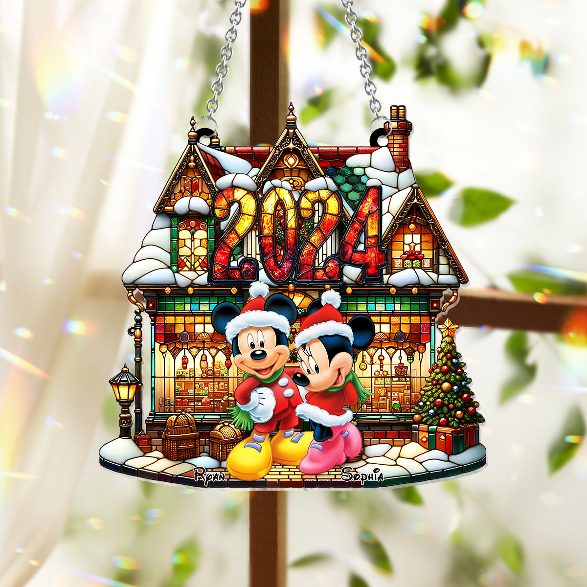 All I Want For Christmas Is You - Personalized Mouse Window Hanging Suncatcher Ornament