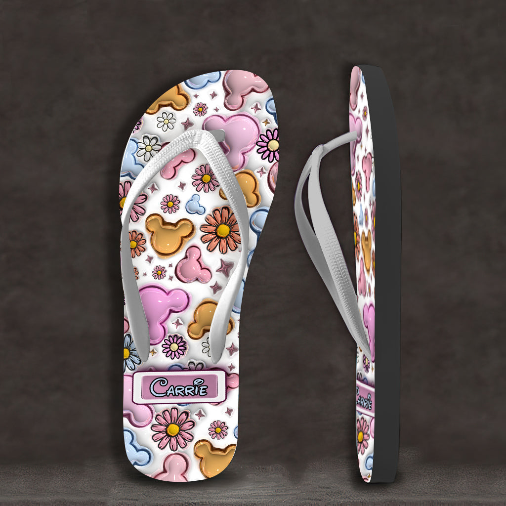 Floral Style - Personalized Mouse Flip Flops