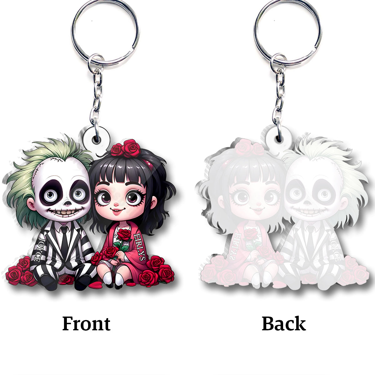 Horror Couple - Personalized Custom Shaped Keychain
