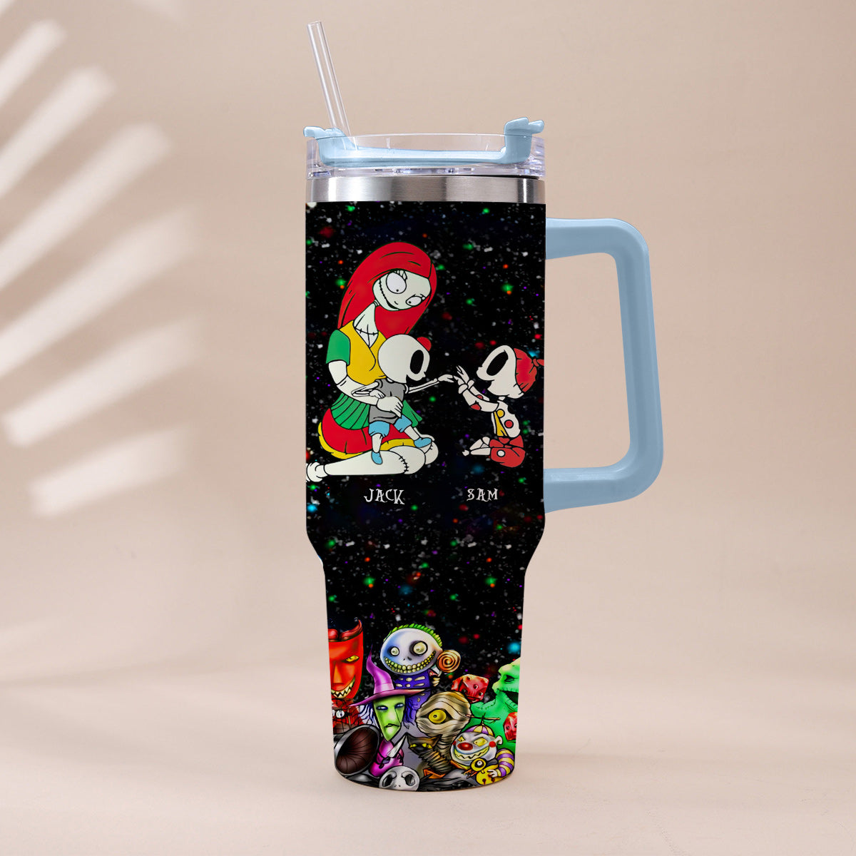 Mother Father Family Of Nightmares - Personalized Nightmare Tumbler With Handle