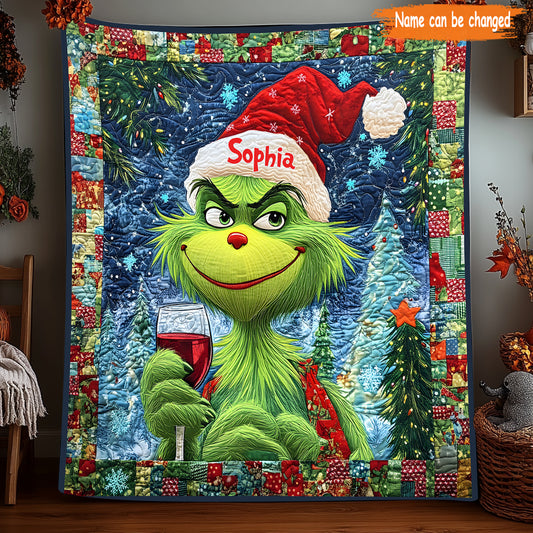 Merry Grinchmas - Personalized Stole Christmas Quilt