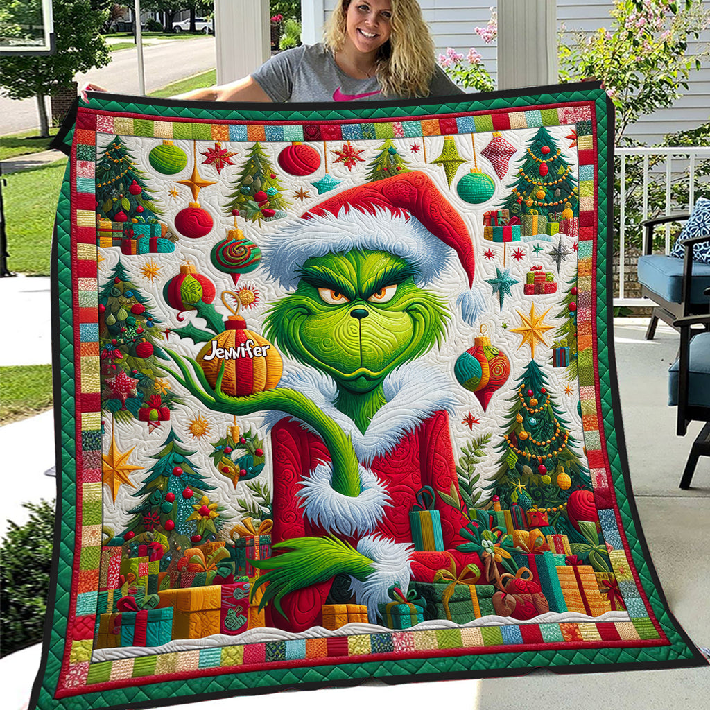 Merry Grinchmas - Personalized Stole Christmas Quilt