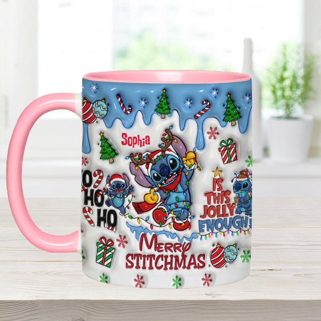 Merry Stichmas - Personalized Ohana Accent Mug