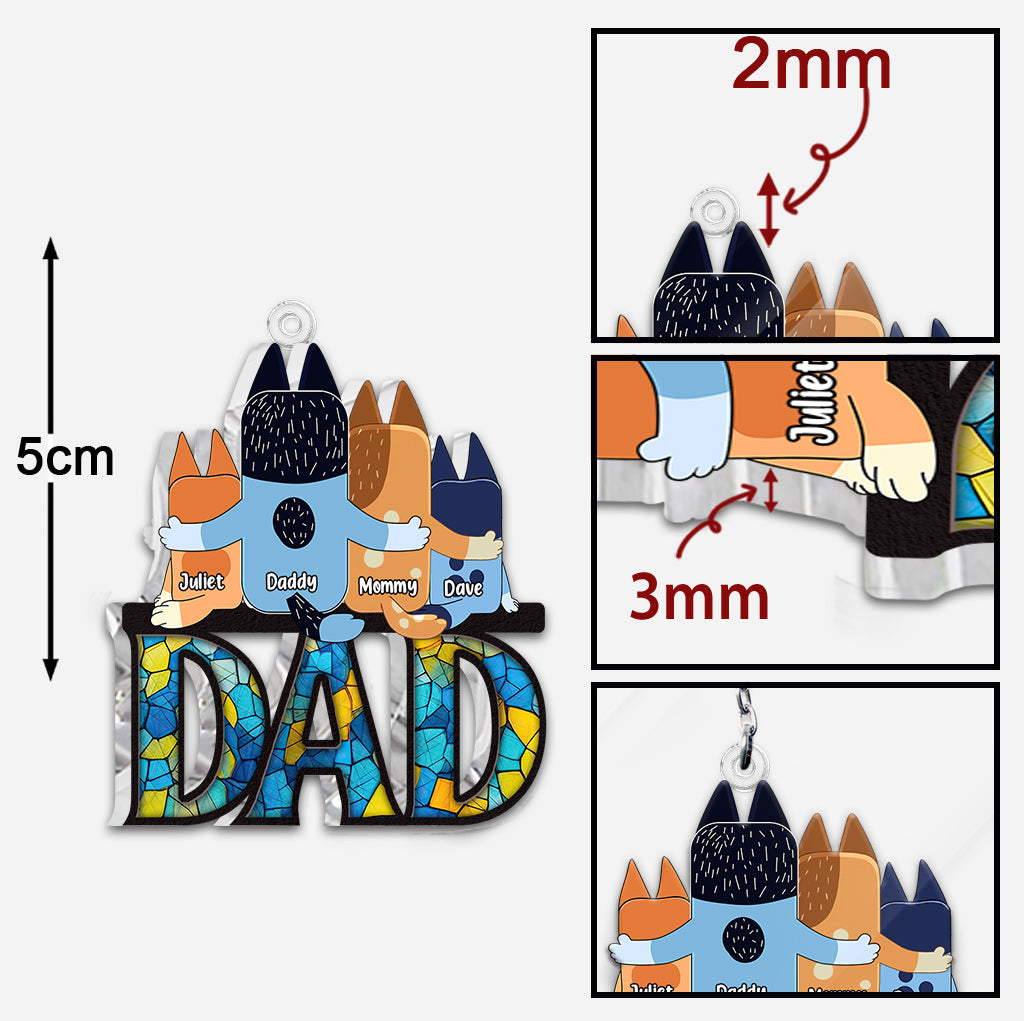 Cool Dad - Personalized Father Custom Shaped Keychain