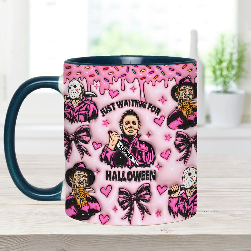 Just Waiting For The Halloween - Personalized Accent Mug