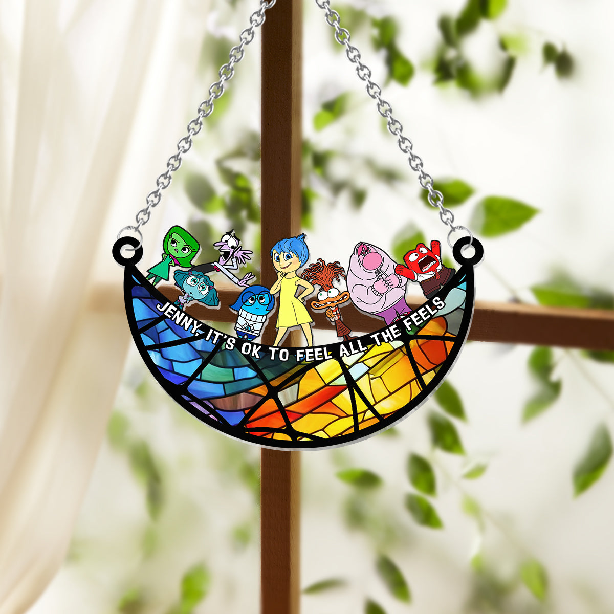 It's Ok To Feel All The Feels - Personalized Window Hanging Suncatcher Ornament