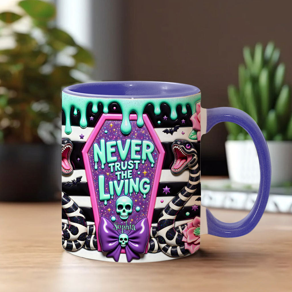Never Trust The Living - Personalized Accent Mug