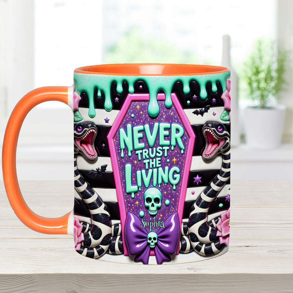Never Trust The Living - Personalized Accent Mug