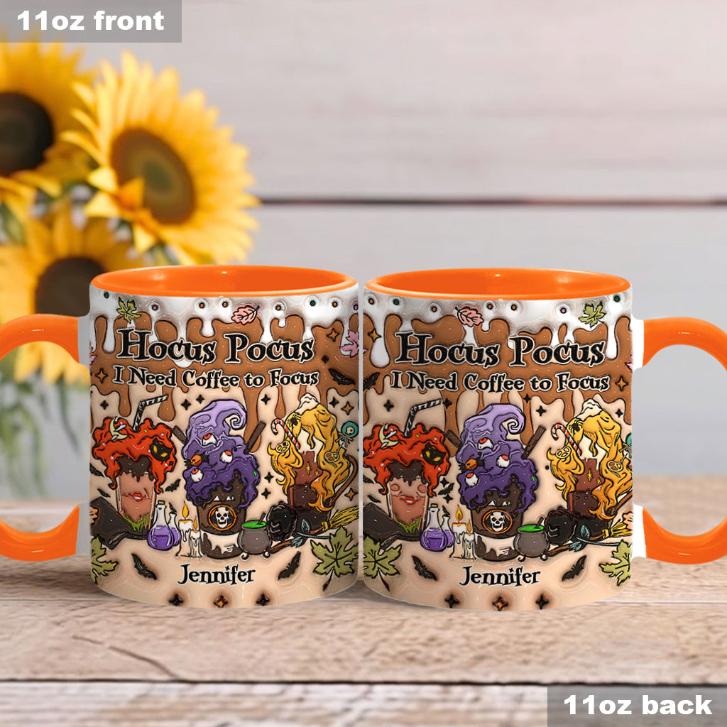 Autumn Leaves Pumpkin Spice Latte - Personalized Three Witches Accent Mug