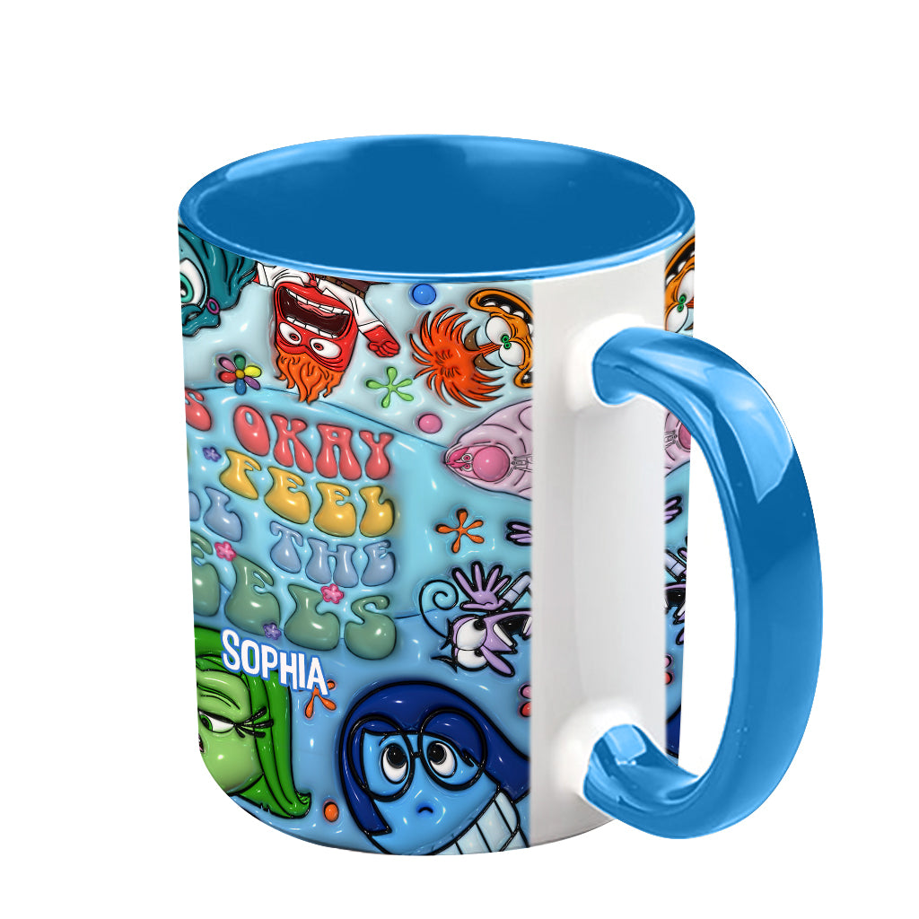It's Okay To Feel All The Feels - Personalized Accent Mug