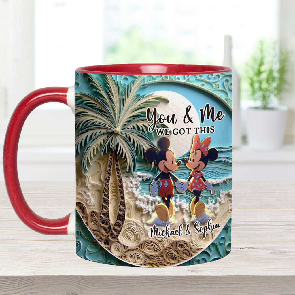 Beach Scene Happy Couple - Personalized Mouse Accent Mug