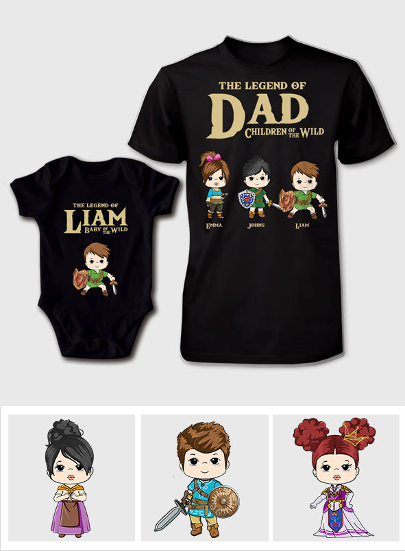 Dad The Legend Of Dad Any Title - Personalized The Adventurer T-shirt And Baby Onesie