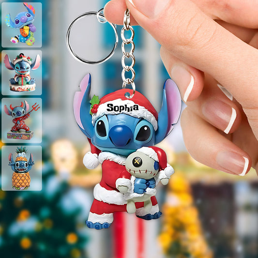 Merry Stitchmas - Personalized Ohana Keychain