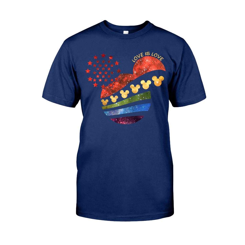Mouse Head Galaxy Rainbow - LGBT Support T-shirt And Hoodie