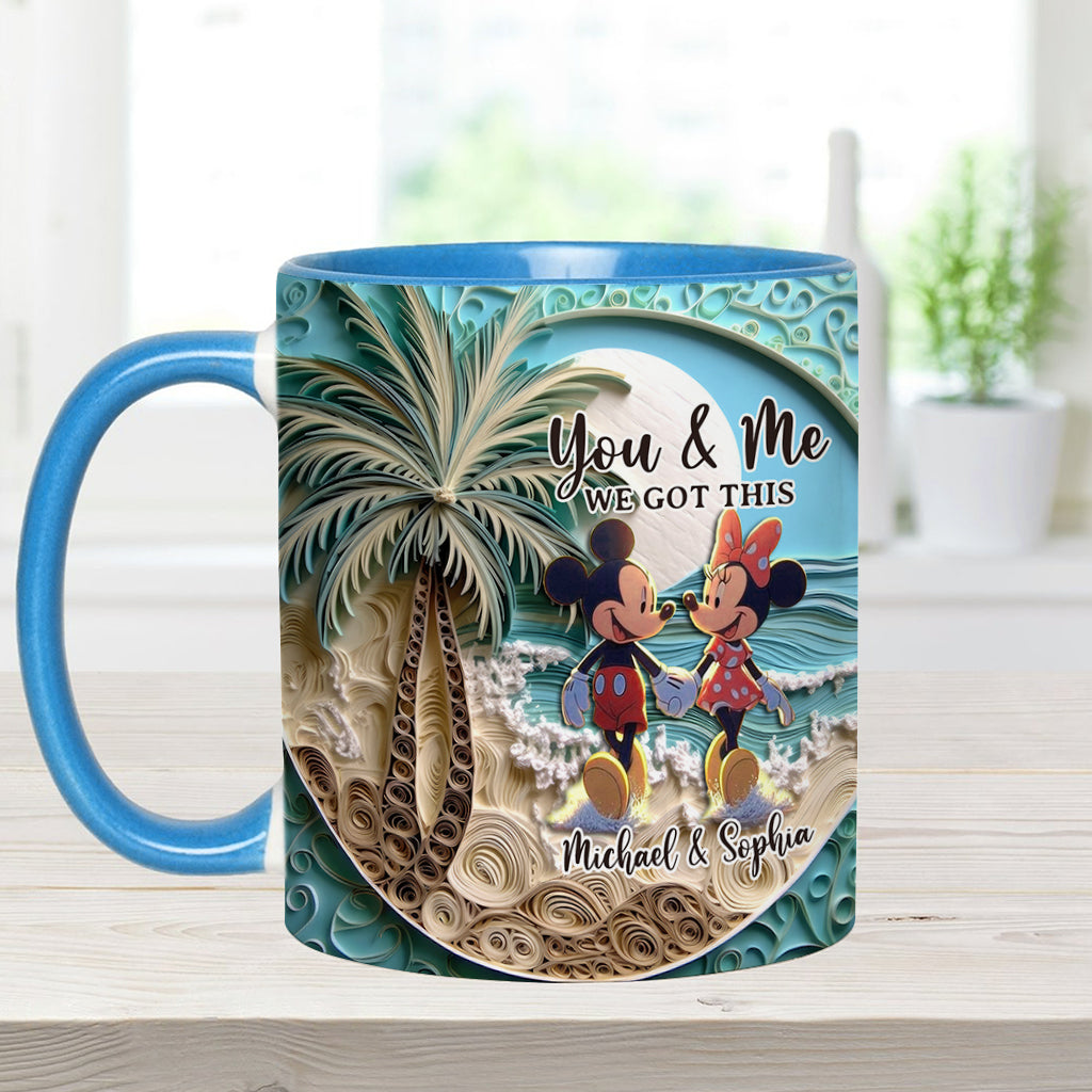 Beach Scene Happy Couple - Personalized Mouse Accent Mug