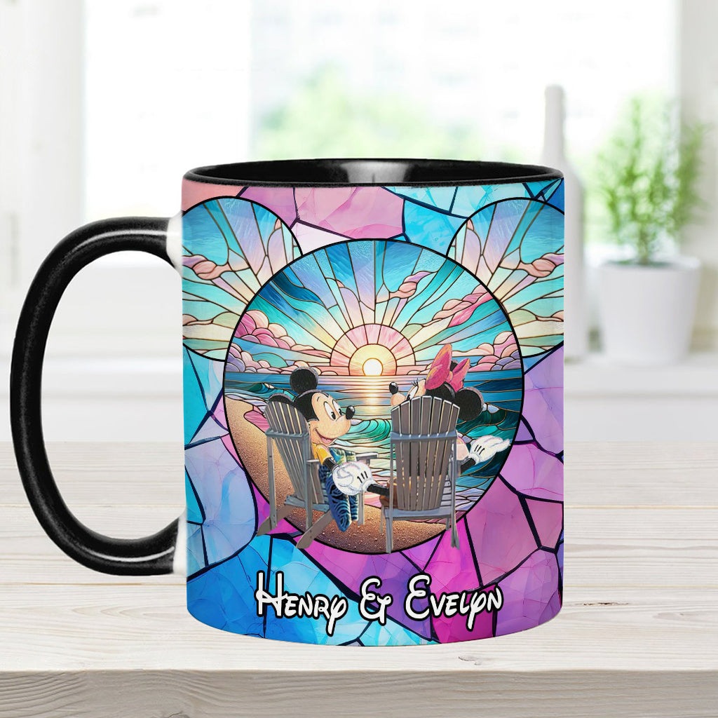 Sunrise On The Beach Build The Life We Love - Personalized Mouse Accent Mug