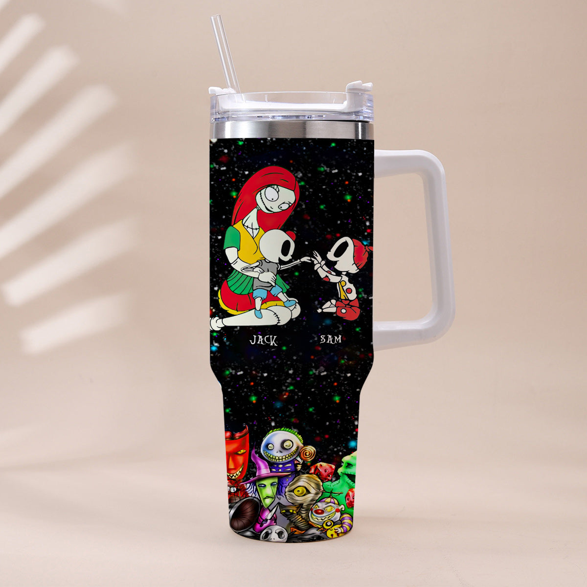 Mother Father Family Of Nightmares - Personalized Nightmare Tumbler With Handle