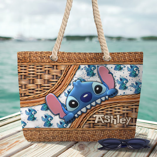 Cute Stitch - Personalized Ohana Beach Bag
