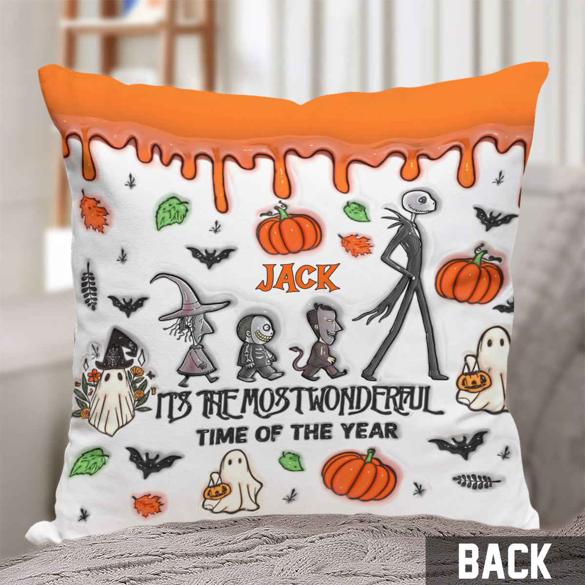 It's The Most Wonderful Time Pumpkin King - Personalized Nightmare Throw Pillow